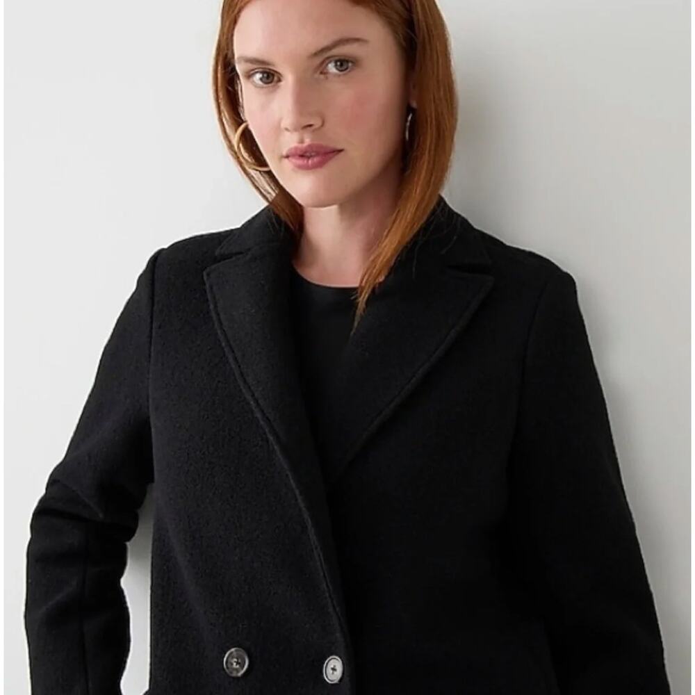 J. Crew Daphne Topcoat in Pure Italian Boiled Wool Black BM955 Plus Size 22 - Picture 3 of 14